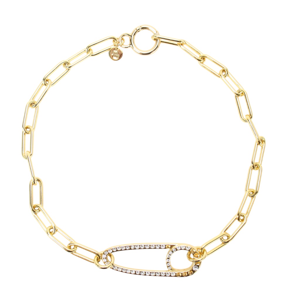 Maje Gold Paperclip Choker Chain Necklace 100$
